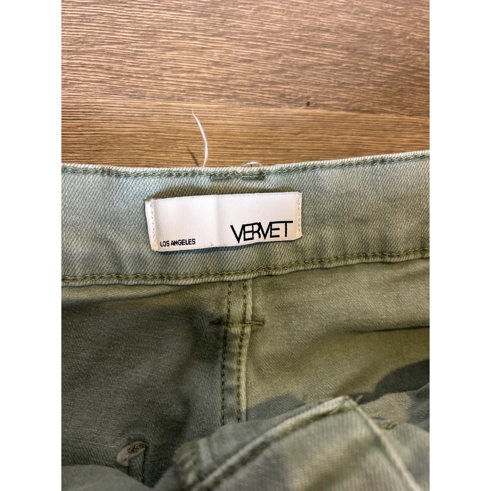 Vervet Los Angeles Sage Green Cargo Pants Straight Leg Stretch V3376AGS Size 31 - Picture 6 of 13